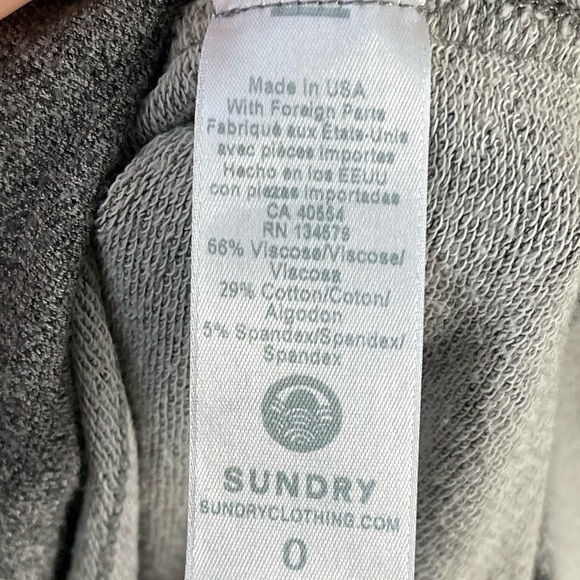 Sundry tiered pullover scoop neck sweatshirt in heathered grey size 0 XS - Picture 11 of 11